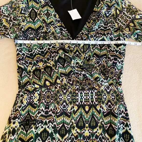 Ikks Women V-Neck Short Sleeve Dress - Size 36 - Picture 11 of 14